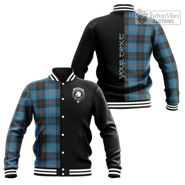 Horsburgh Tartan Baseball Jacket with Family Crest and Half Of Me Style Unisex - Tartan Vibes Clothing