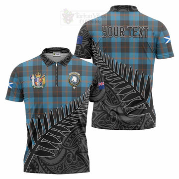 Horsburgh Crest Tartan Zipper Polo Shirt with New Zealand Silver Fern Half Style Unisex - Tartan Vibes Clothing