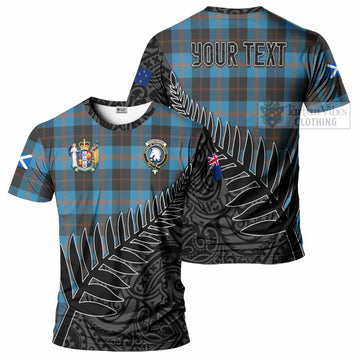 Horsburgh Crest Tartan T-Shirt with New Zealand Silver Fern Half Style Kid's Shirt - Tartan Vibes Clothing