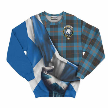 Horsburgh Tartan Sweatshirt with Family Crest Scotland Patriotic Style Unisex - Tartan Vibes Clothing