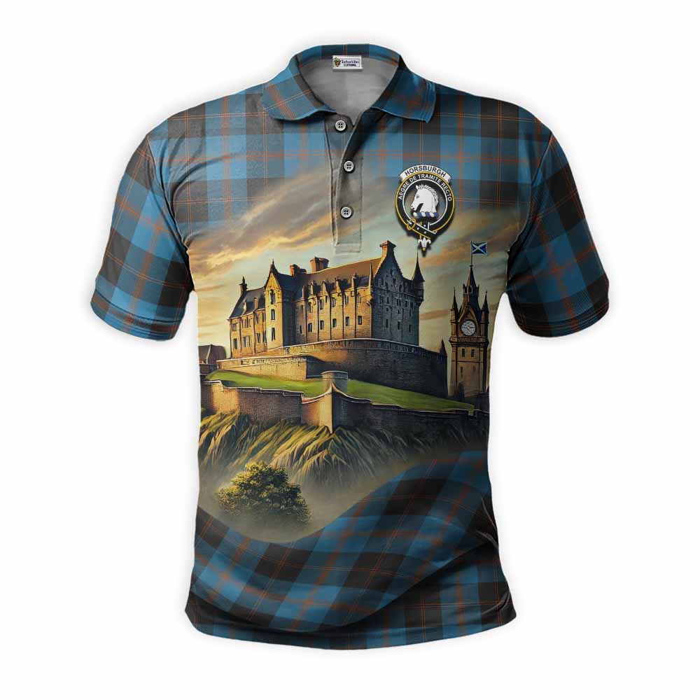Tartan Vibes Clothing Horsburgh Tartan Family Crest Polo Shirt with Scottish Ancient Castle Stype