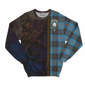 Horsburgh Tartan Family Crest Sweatshirt Alba Gu Brath Be Brave Lion Ancient Style Unisex - Tartan Vibes Clothing