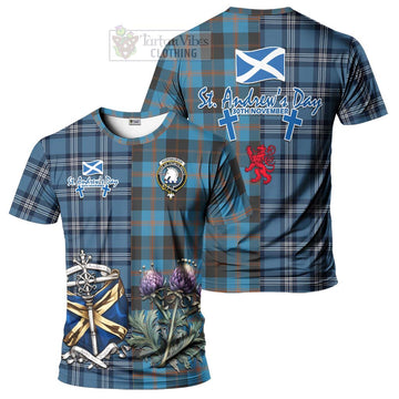 Horsburgh Tartan T-Shirt Happy St. Andrew's Day Half Tartan Style Kid's Shirt - Tartan Vibes Clothing