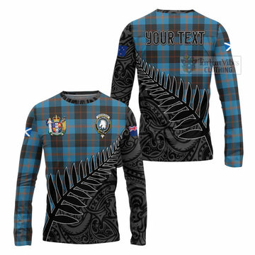 Horsburgh Crest Tartan Long Sleeve T-Shirt with New Zealand Silver Fern Half Style Unisex - Tartan Vibes Clothing