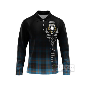 Horsburgh Tartan Long Sleeve Polo Shirt Featuring Alba Gu Brath Family Crest Celtic Inspired Unisex - Tartan Vibes Clothing