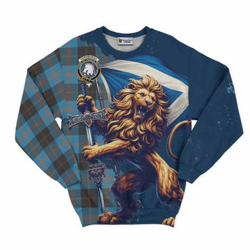 Horsburgh Tartan Family Crest Sweatshirt with Scottish Majestic Lion Unisex - Tartan Vibes Clothing