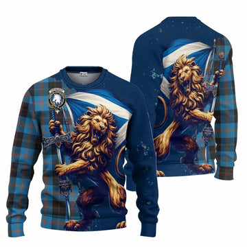 Horsburgh Tartan Family Crest Knitted Sweater with Scottish Majestic Lion Unisex - Tartan Vibes Clothing