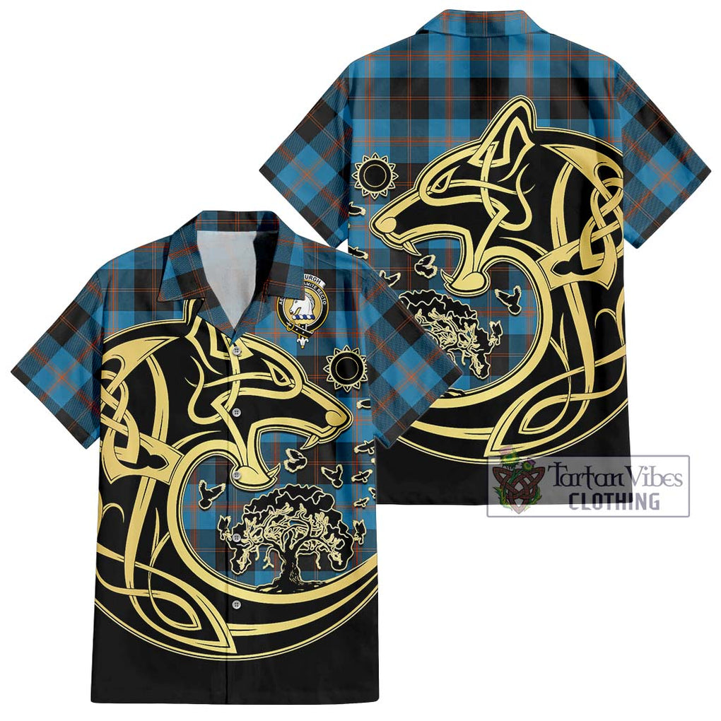Horsburgh Tartan Hawaiian Shirt with Family Crest Celtic Wolf Style Kid - Tartan Vibes Clothing