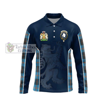 Horsburgh Tartan Long Sleeve Polo Shirt with Family Crest and Lion Rampant Vibes Sport Style Unisex - Tartan Vibes Clothing