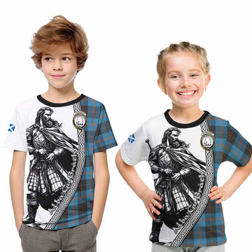 Horsburgh Tartan Clan Crest Kid T-Shirt with Highlander Warrior Celtic Style Youth XL Size14 - Tartan Vibes Clothing