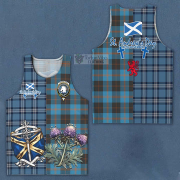 Horsburgh Tartan Men's Tank Top Happy St. Andrew's Day Half Tartan Style Men - Tartan Vibes Clothing
