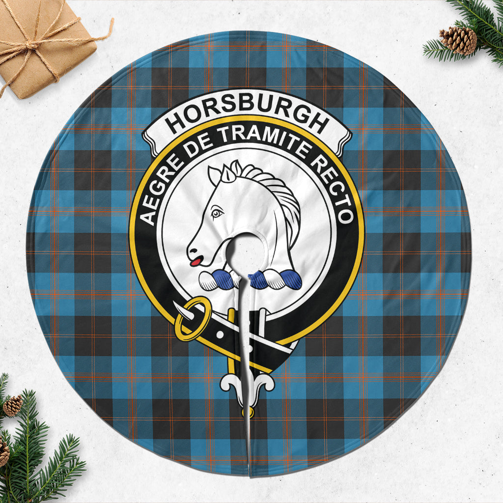 Horsburgh Tartan Christmas Tree Skirt with Family Crest 47*47 inch - Tartan Vibes Clothing