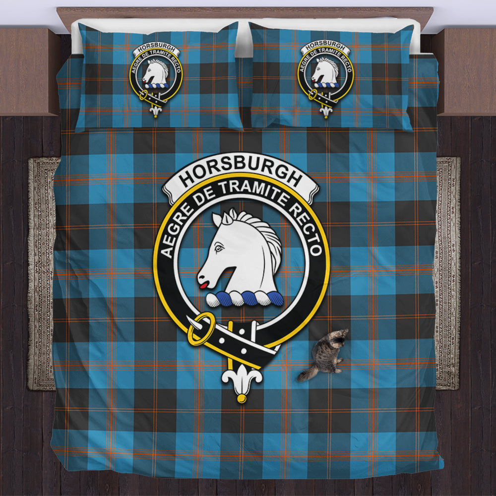 Horsburgh Tartan Bedding Set with Family Crest US Bedding Set - Tartan Vibes Clothing
