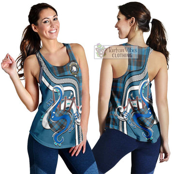 Horsburgh Tartan Women's Racerback Tanks with Epic Bagpipe Style
