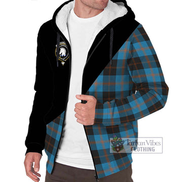 Horsburgh Tartan Sherpa Hoodie with Family Crest and Military Logo Style Unisex S - Tartan Vibes Clothing