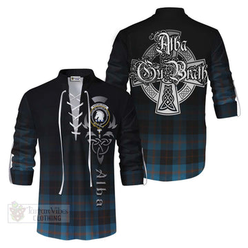 Horsburgh Tartan Ghillie Kilt Shirt Featuring Alba Gu Brath Family Crest Celtic Inspired Men - Tartan Vibes Clothing