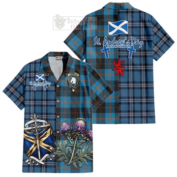 Horsburgh Tartan Hawaiian Shirt Happy St. Andrew's Day Half Tartan Style Kid - Tartan Vibes Clothing