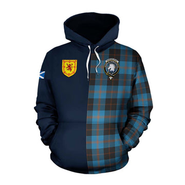 Horsburgh Tartan Cotton Hoodie Alba with Scottish Lion Royal Arm Half Style Pullover Hoodie XS - Tartan Vibes Clothing