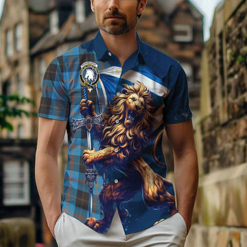 Horsburgh Tartan Family Crest Hawaiian Shirt with Scottish Majestic Lion Kid - Tartan Vibes Clothing