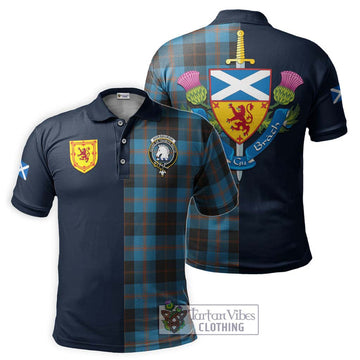 Horsburgh Tartan Polo Shirt Alba with Scottish Lion Royal Arm Half Style Kid - Tartan Vibes Clothing