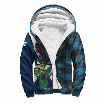 Tartan Vibes Clothing Horsburgh Tartan Family Crest Sherpa Hoodie Scottish Thistle Celtic Inspired
