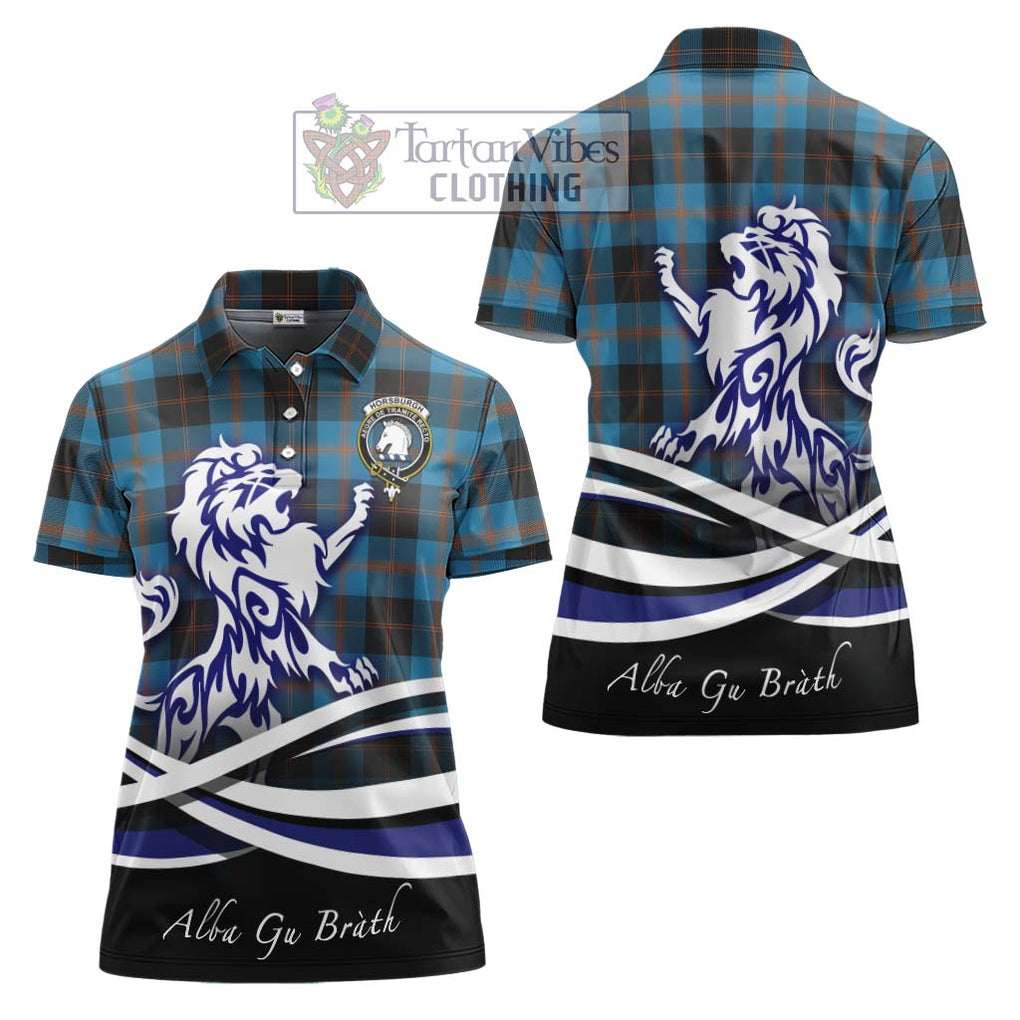 Horsburgh Tartan Women's Polo Shirt with Alba Gu Brath Regal Lion Emblem Women - Tartanvibesclothing Shop