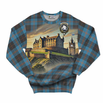 Horsburgh Tartan Family Crest Sweatshirt with Scottish Ancient Castle Style Unisex - Tartan Vibes Clothing