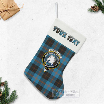 Horsburgh Tartan Family Crest Christmas Stocking with Personalized Text - Tartan Vibes Clothing