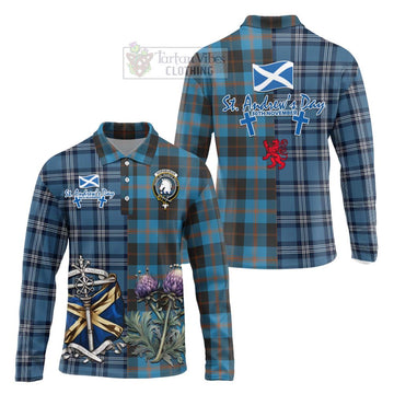 Horsburgh Tartan Long Sleeve Polo Shirt Happy St. Andrew's Day Half Tartan Style Unisex - Tartan Vibes Clothing