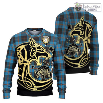 Horsburgh Tartan Ugly Sweater with Family Crest Celtic Wolf Style Unisex - Tartan Vibes Clothing