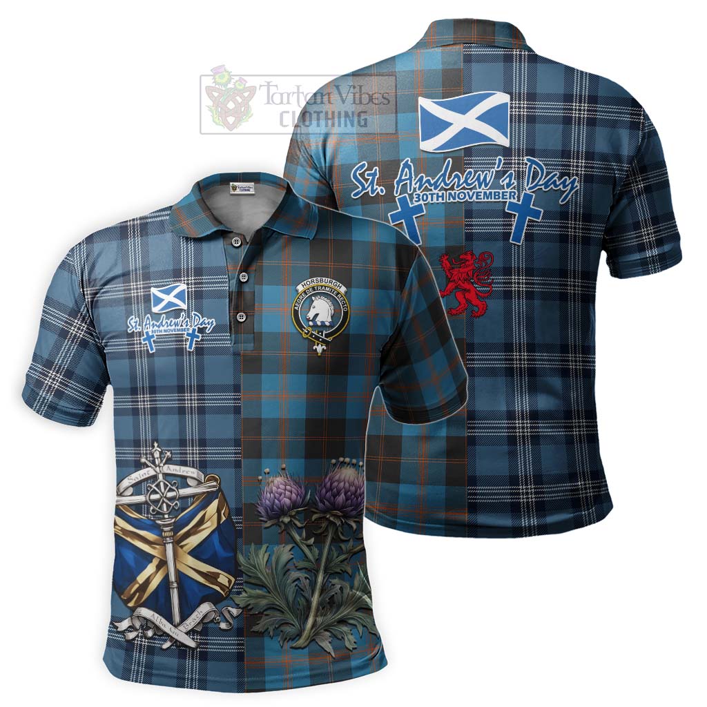 Horsburgh Tartan Polo Shirt Happy St. Andrew's Day Half Tartan Style Kid - Tartan Vibes Clothing