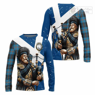 Horsburgh Tartan Long Sleeve T-Shirt with Family Crest Scottish Bagpiper Vibes Unisex - Tartan Vibes Clothing