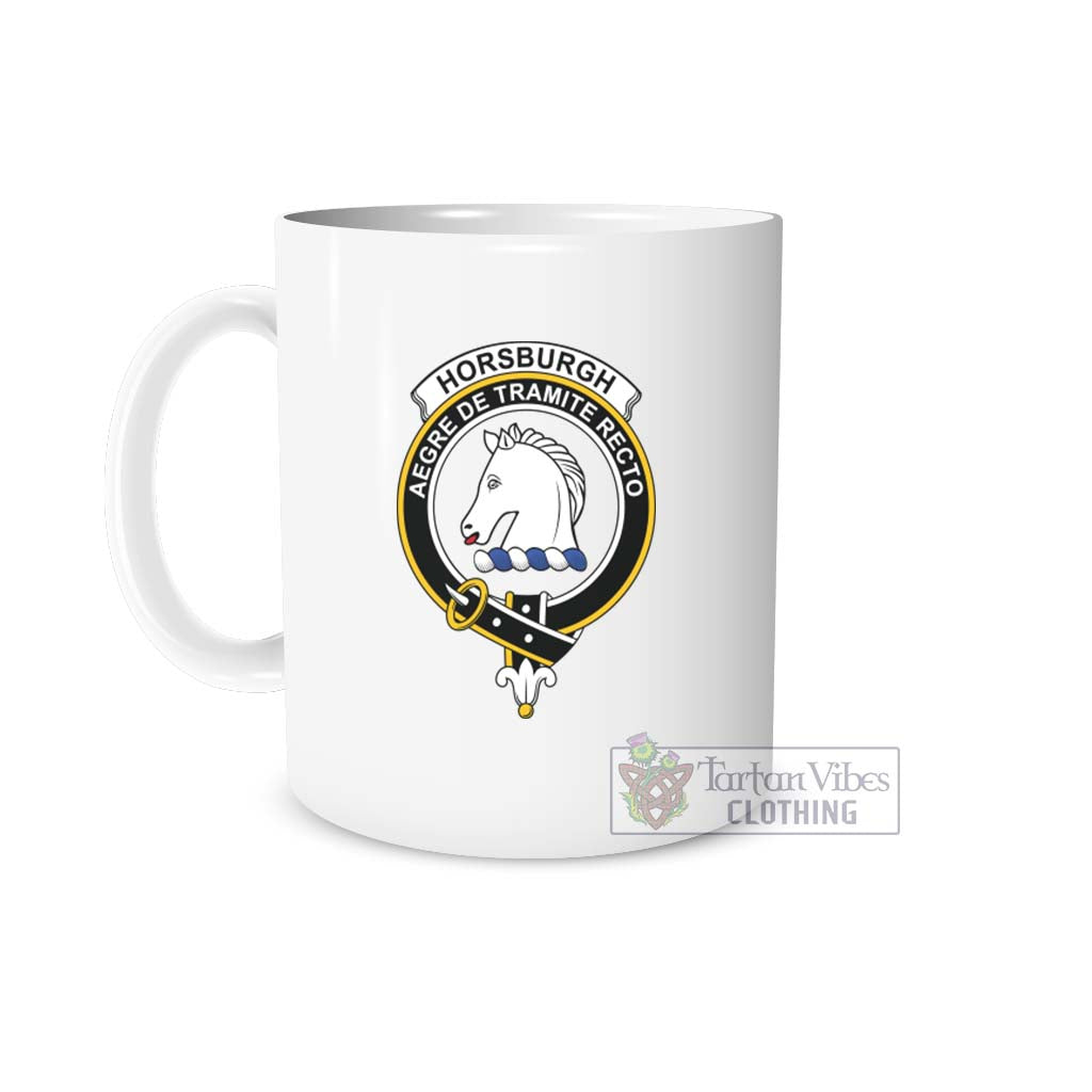 Horsburgh Family Crest Ceramic Mug White - 2D-tartanvibesclothing
