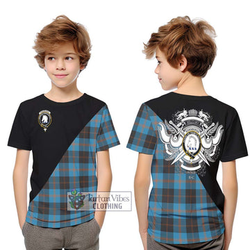 Horsburgh Tartan Kid T-Shirt with Family Crest and Military Logo Style Youth XL Size14 - Tartan Vibes Clothing