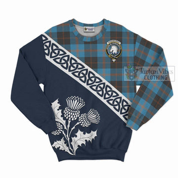Horsburgh Tartan Sweatshirt Featuring Thistle and Scotland Map Unisex - Tartan Vibes Clothing
