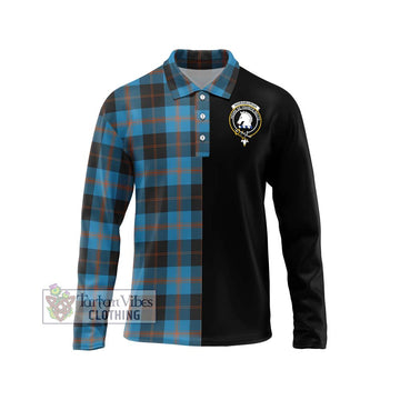Horsburgh Tartan Long Sleeve Polo Shirt with Family Crest and Half Of Me Style Unisex - Tartan Vibes Clothing