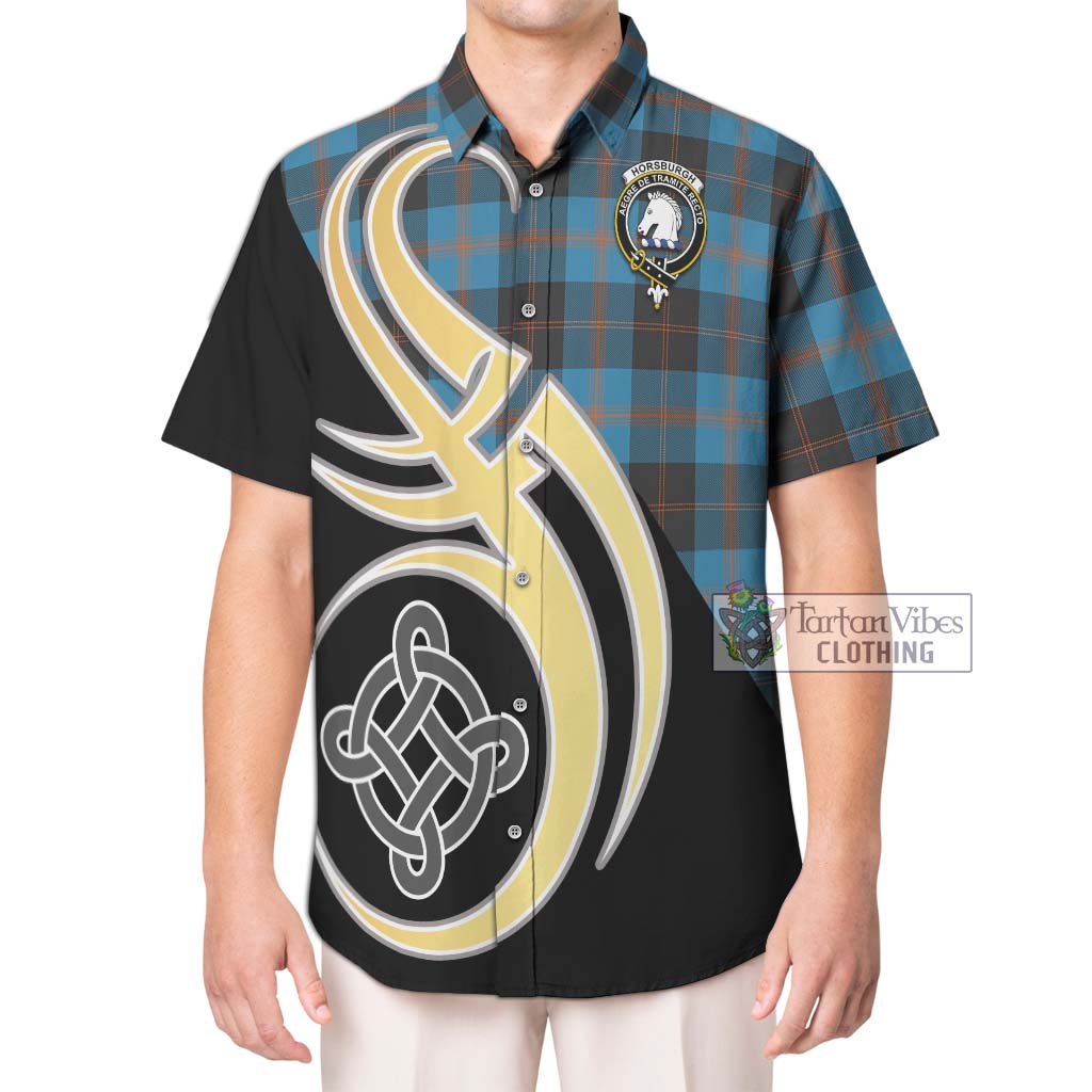 Horsburgh Tartan Hawaiian Shirt with Family Crest and Celtic Symbol Style Kid - Tartan Vibes Clothing