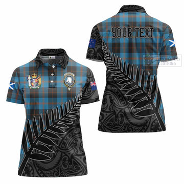Horsburgh Crest Tartan Women's Polo Shirt with New Zealand Silver Fern Half Style Women - Tartan Vibes Clothing