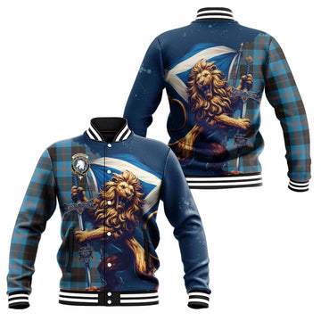 Horsburgh Tartan Family Crest Baseball Jacket with Scottish Majestic Lion Unisex - Tartan Vibes Clothing