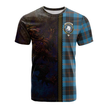 Tartan Vibes Clothing Horsburgh Tartan Family Crest Cotton T-shirt Alba Gu Brath Be Brave Lion Ancient Style