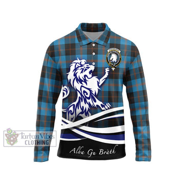 Horsburgh Tartan Long Sleeve Polo Shirt with Alba Gu Brath Regal Lion Emblem Unisex - Tartan Vibes Clothing