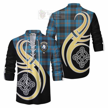Horsburgh Tartan Ghillie Kilt Shirt with Family Crest and Celtic Symbol Style Men - Tartan Vibes Clothing