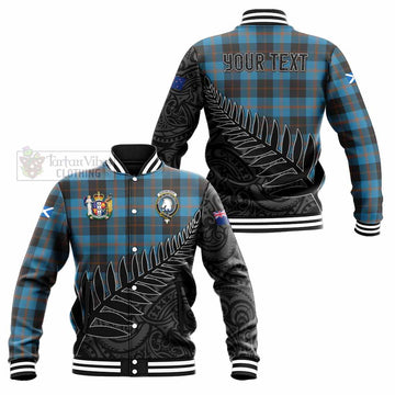 Horsburgh Crest Tartan Baseball Jacket with New Zealand Silver Fern Half Style