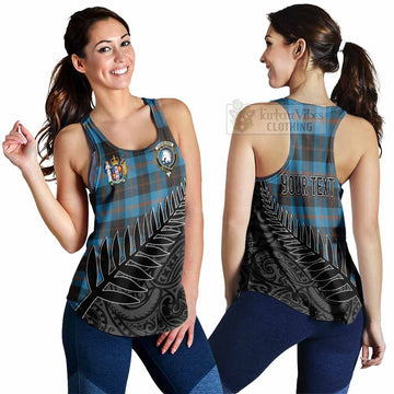Horsburgh Crest Tartan Women's Racerback Tanks with New Zealand Silver Fern Half Style 4XL - Tartan Vibes Clothing