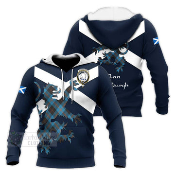 Horsburgh Tartan Lion Rampant Knitted Hoodie Proudly Display Your Heritage with Alba Gu Brath and Clan Name Unisex Knitted Pullover Hoodie - Tartan Vibes Clothing