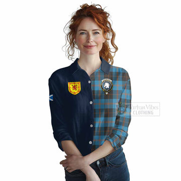 Horsburgh Tartan Women's Casual Shirt Alba with Scottish Lion Royal Arm Half Style Female - Tartan Vibes Clothing