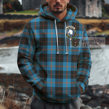 Horsburgh Tartan Cotton Hoodie with Family Crest Zip Hoodie - Tartan Vibes Clothing