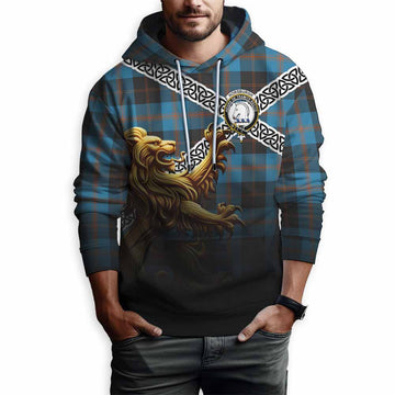 Horsburgh Crest Tartan Hoodie with Golden Lion Emblem Celtic Style Pullover Hoodie - Tartan Vibes Clothing