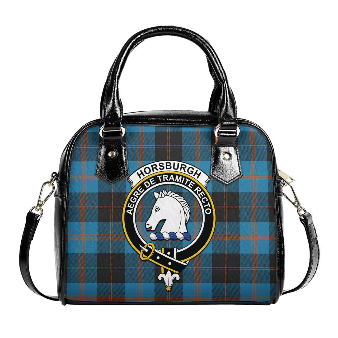 Horsburgh Tartan Shoulder Handbags with Family Crest One Size 9*21*24 cm (3.54*8.27*9.45 inches) - Tartan Vibes Clothing