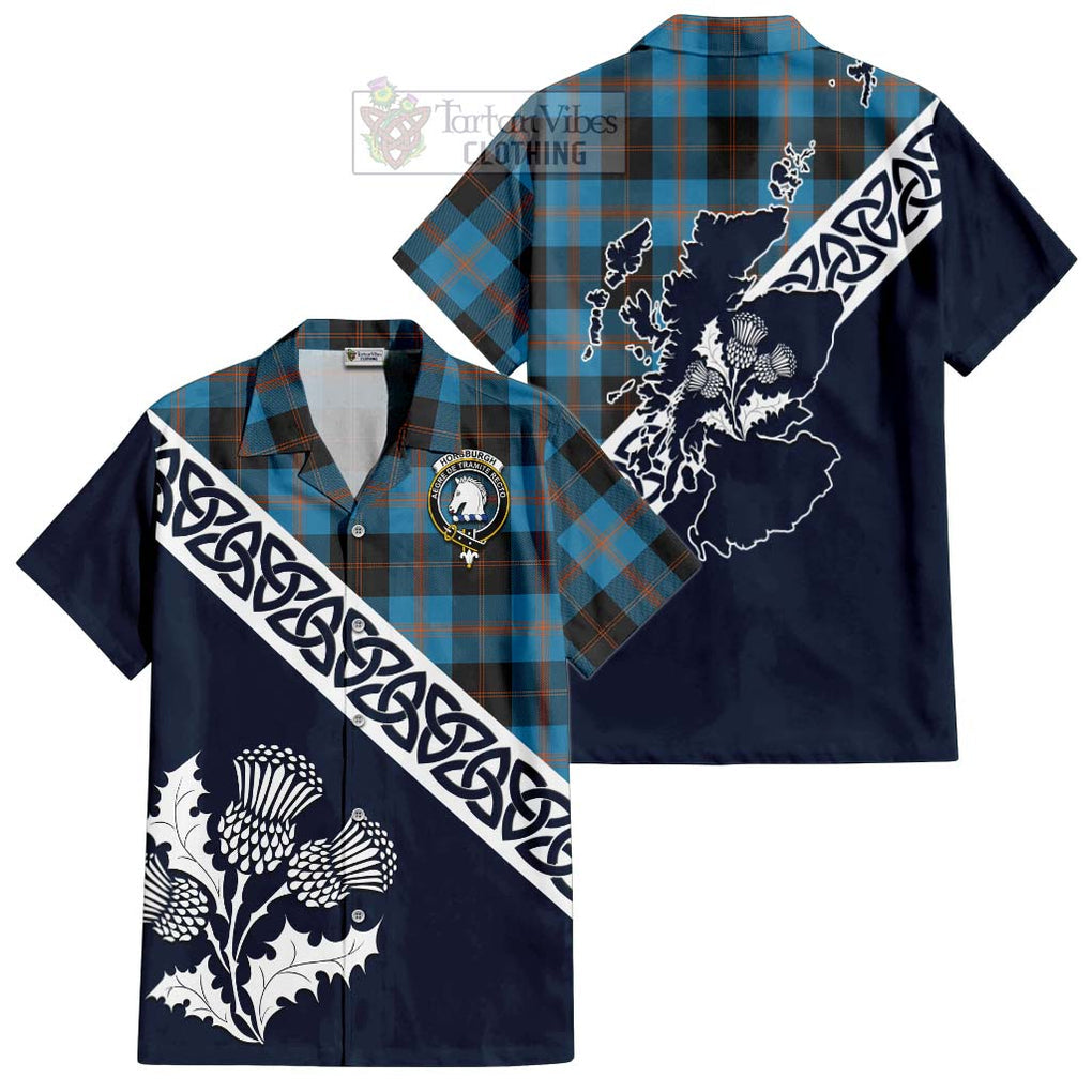 Horsburgh Tartan Hawaiian Shirt Featuring Thistle and Scotland Map Kid - Tartan Vibes Clothing
